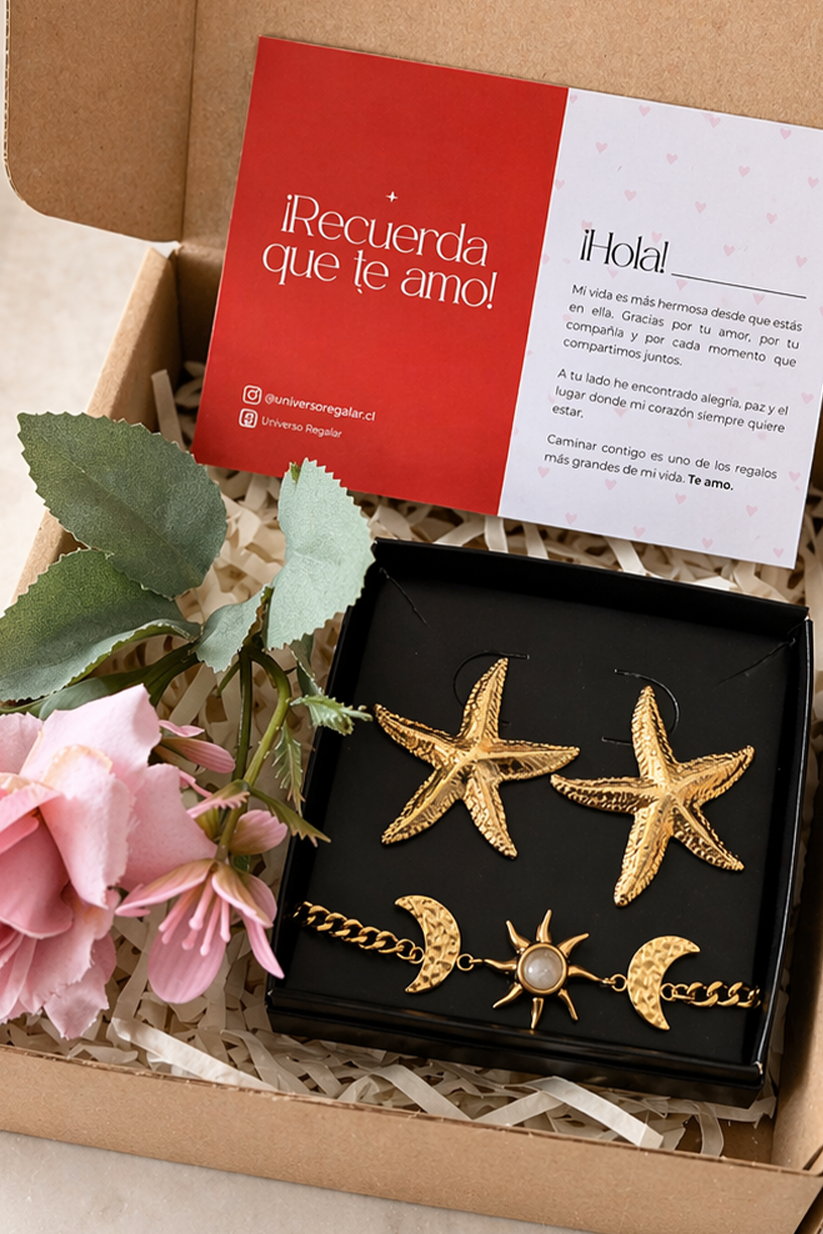 Set 1:  Aretes Estrella de Mar + Pulsera Sunshine