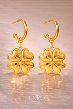 Set 2: Aretes Trebol + Collar Bianca